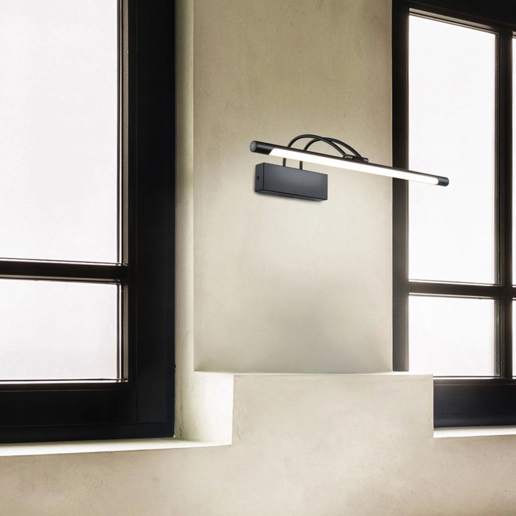 Maytoni Applique moderno Finelli 1 luce LED integrato nero metallo diffusore PC