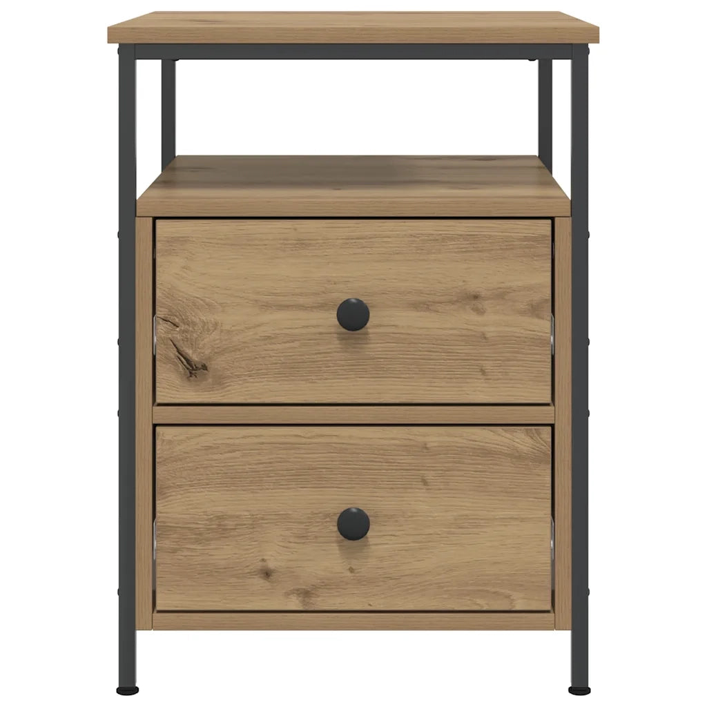 Comodini 2pz Rovere Artigianale 44x45x60cm in Legno Multistrato 857257