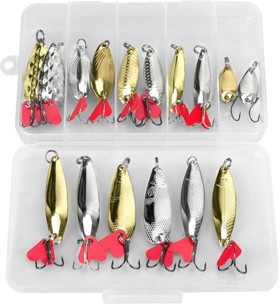 Set di leva metallica drittaggio per pesca con 20 leve metalliche per pesca con spin, pesca al salmone, pesca al trota.