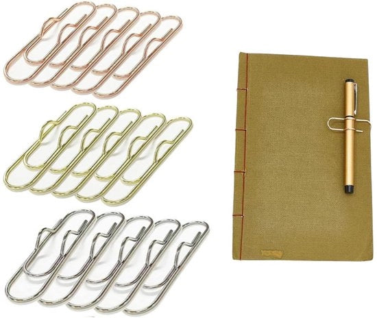 Penne Clip Metallico, 15 Pezzi Clip per Penne Registrazioni per Carte, Quaderni, Agende, Calendari (3 Colori)