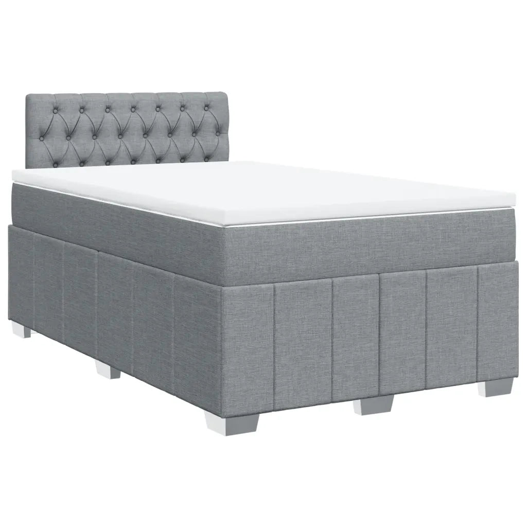 vidaXL Giroletto a Molle con Materasso Grigio Chiaro 120x190cm Tessuto