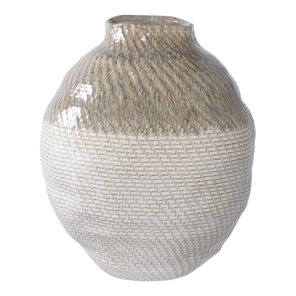 Vaso Decorativo Soft, Beige, Ceramica, 26x26x30,5 cm