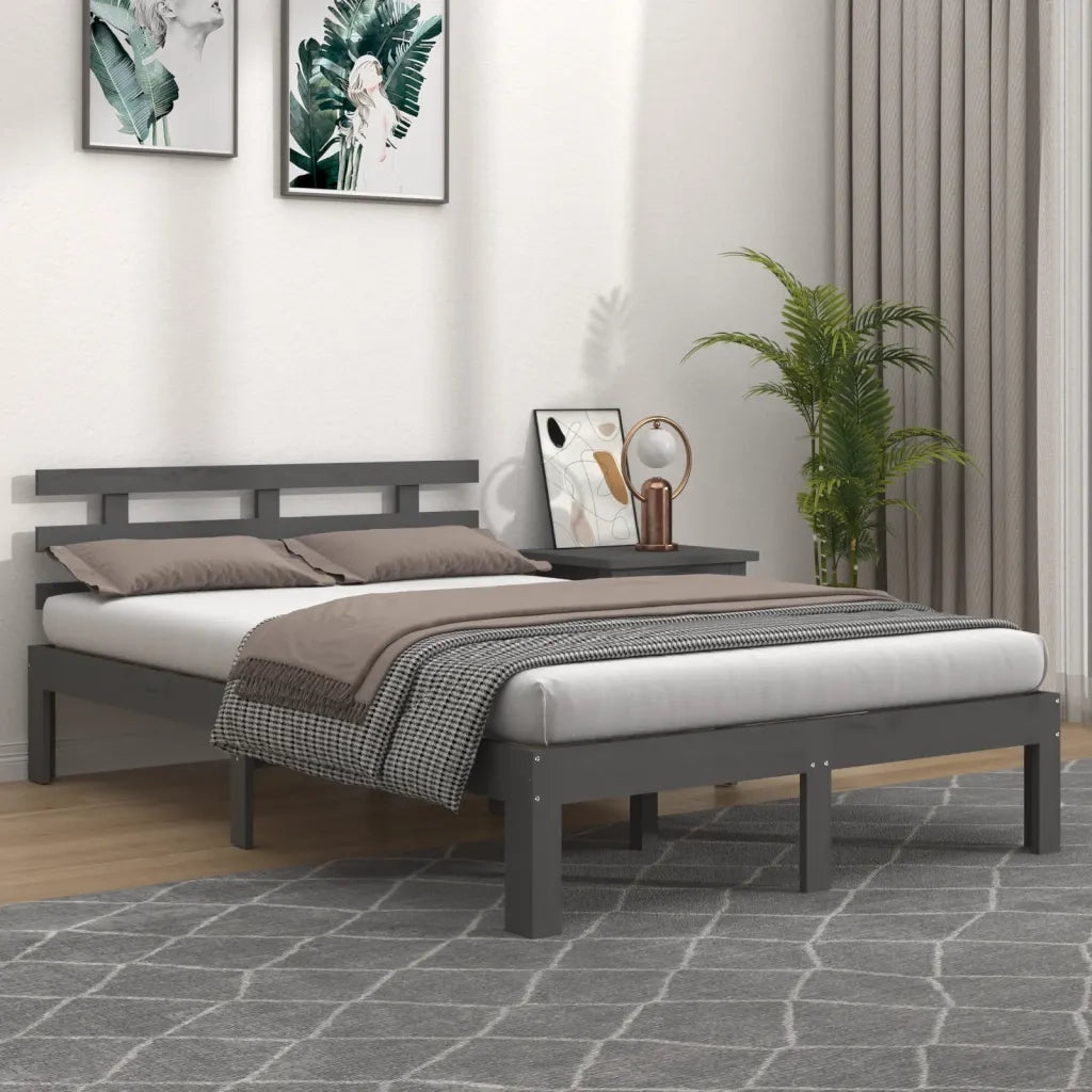 Giroletto Grigio in Legno Massello 150x200 cm King Size 814761