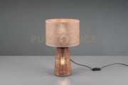 STRAW LAMPADA DA TAVOLO IN RATTAN COLORE NATURALE CON ILLUMINAZIONE ANCHE NELLA BASE H.40,5CM 2 LUCE ATTACCO E27