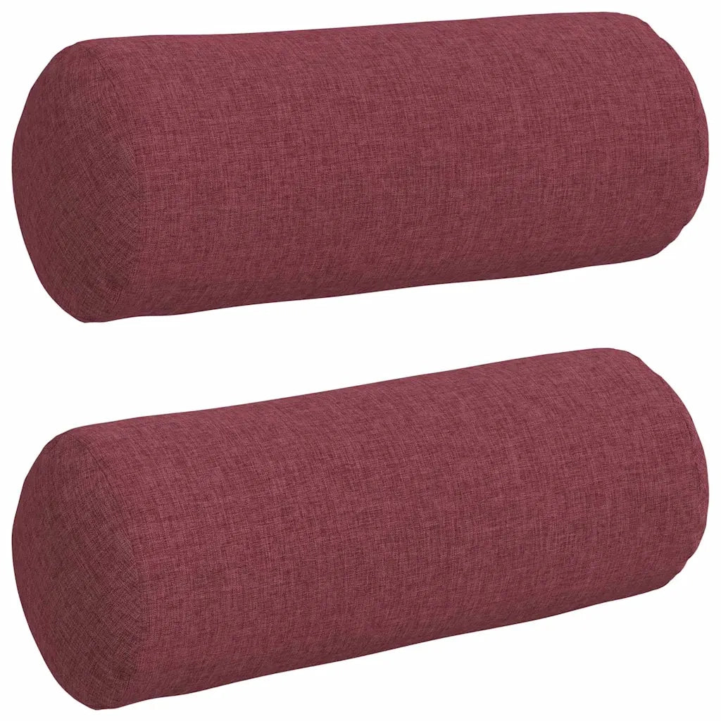 Cuscini a rullo 2 pcs Rosso Vino Ø 15 x 40 cm Tessuto