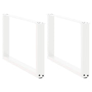 Set di 2 gambe per tavolino da caffè a forma di U 60 x 43 cm con piedini regolabili design moderno acciaio bianco 02_0057401