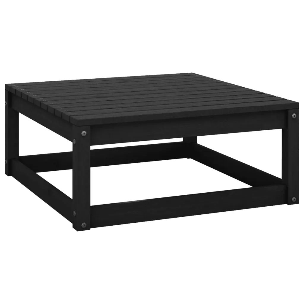 Set Divani da Giardino 9 pz Nero in Legno Massello di Pino 3075758