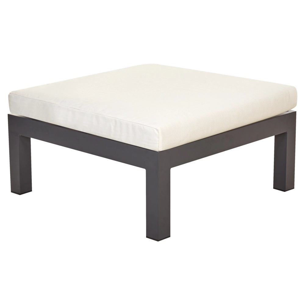 Set da giardino 5 posti in alluminio nero con divano e cuscini beige e tavolo a doghe set moderno scandinavo esterno