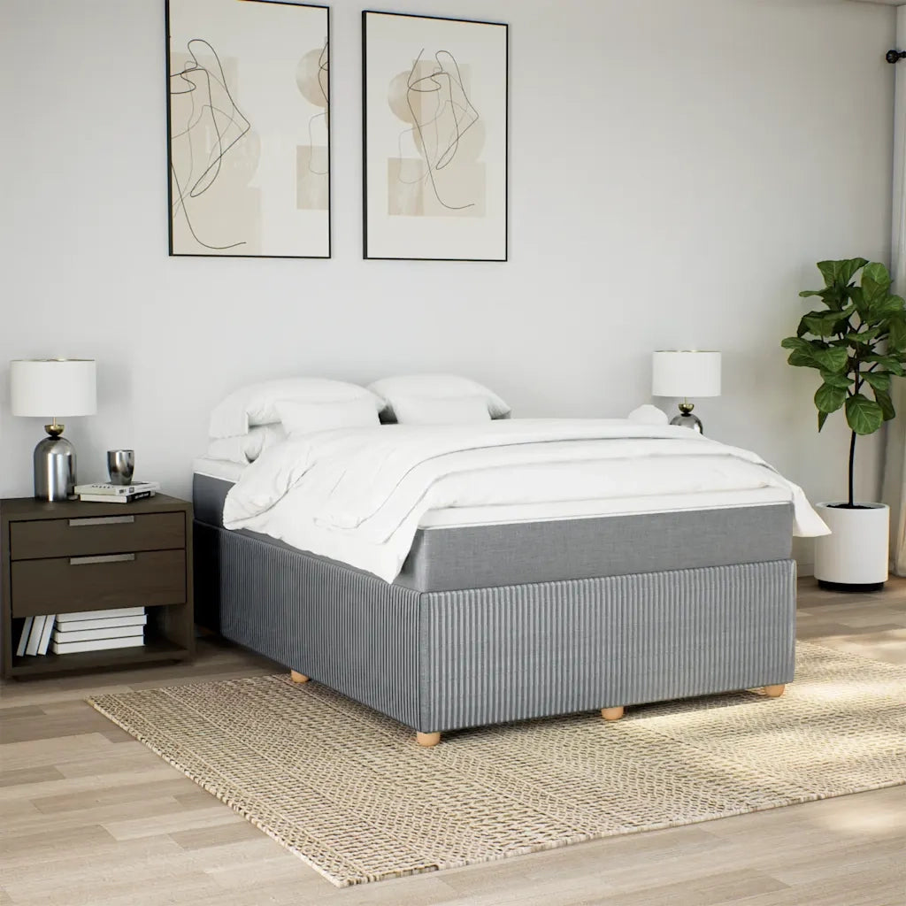 Giroletto a Molle con Materasso Grigio Chiaro 140x190cm Tessuto