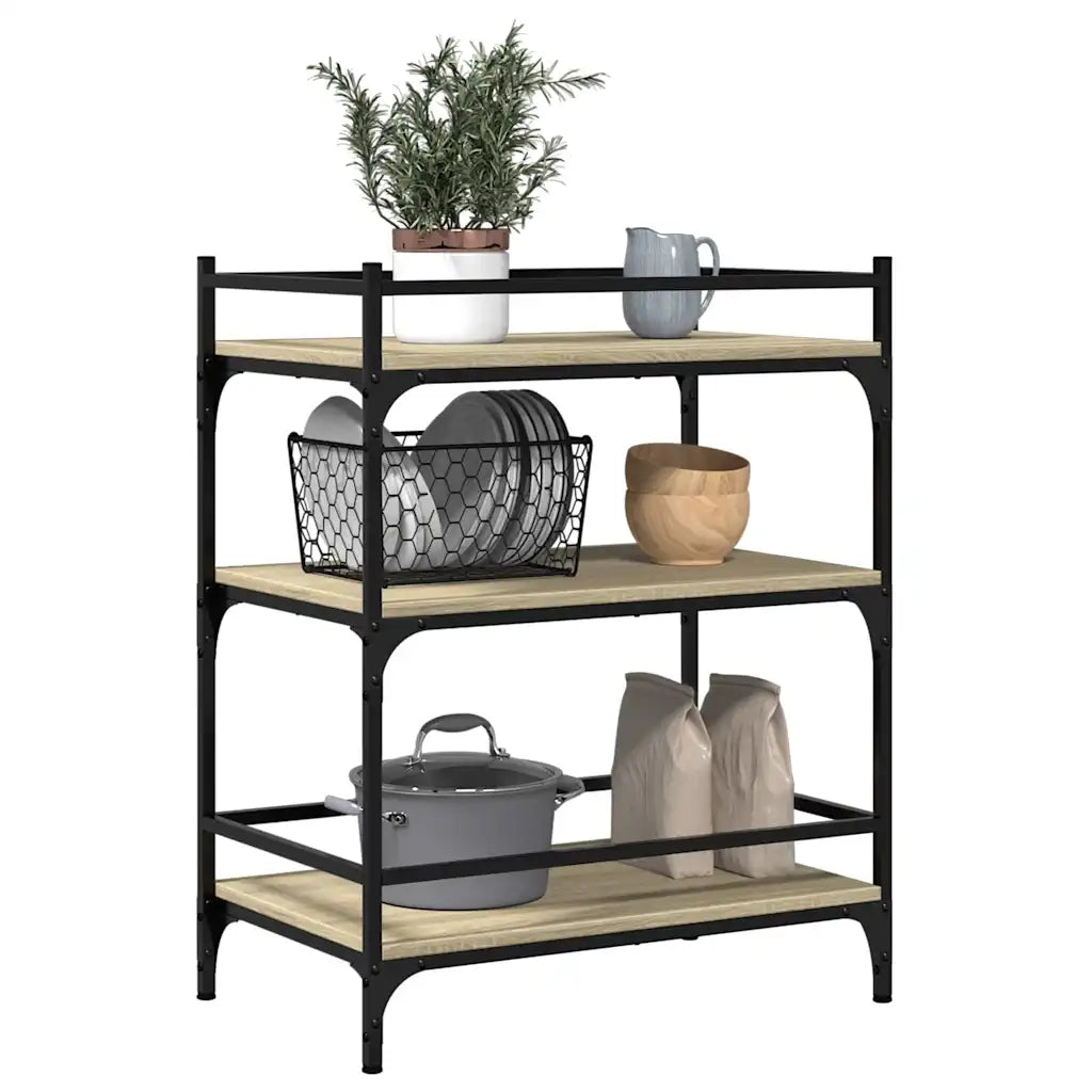 Carrello da Cucina Rovere Sonoma 65x40x86,5cm Legno Multistrato CFW5298375
