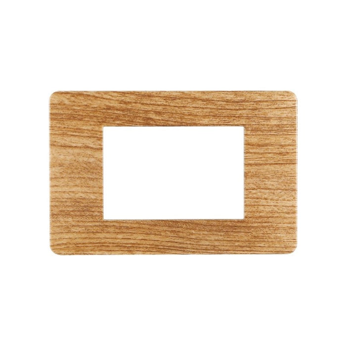 Placca Plastica Serie Starlight 3P Colore Legno Scuro Compatibile Con Vimar Plana