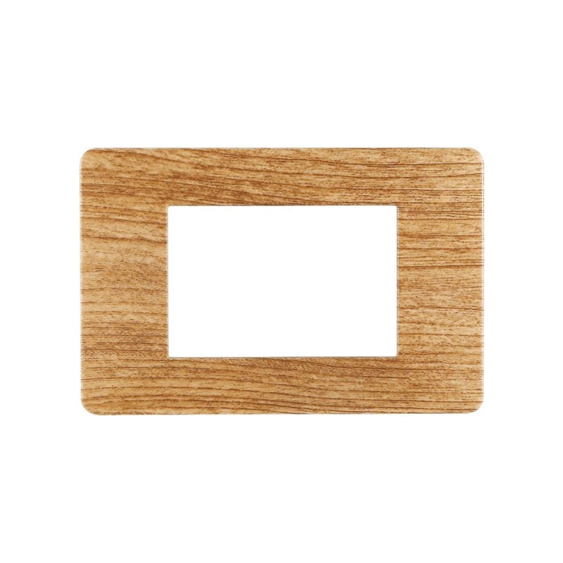 Placca Plastica Serie Starlight 3P Colore Legno Scuro Compatibile Con Vimar Plana