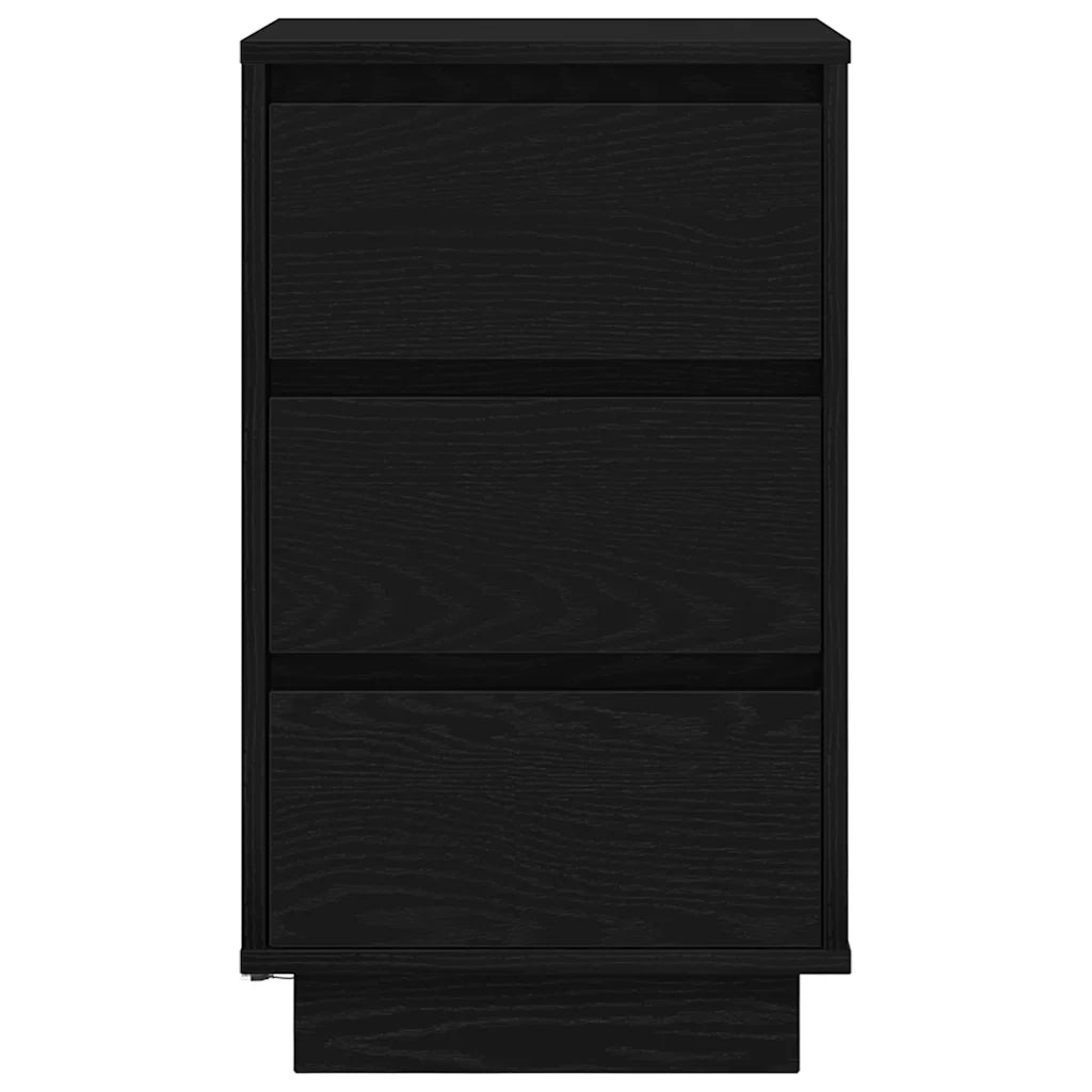 Comodino con Luci LED-Tavolino da notte Nero 38x34x65 cm