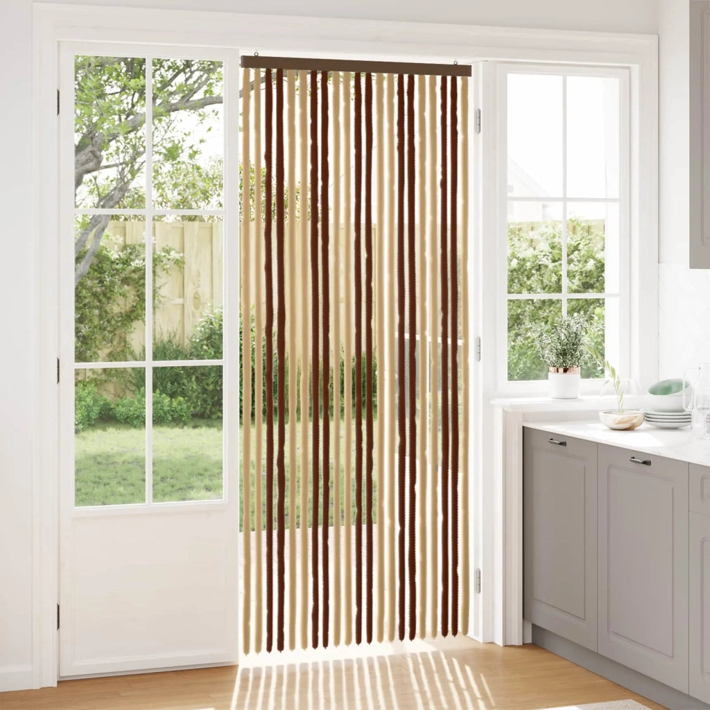 Tenda per insetti in chenille Marrone e Beige 90 x 220 cm 42034448