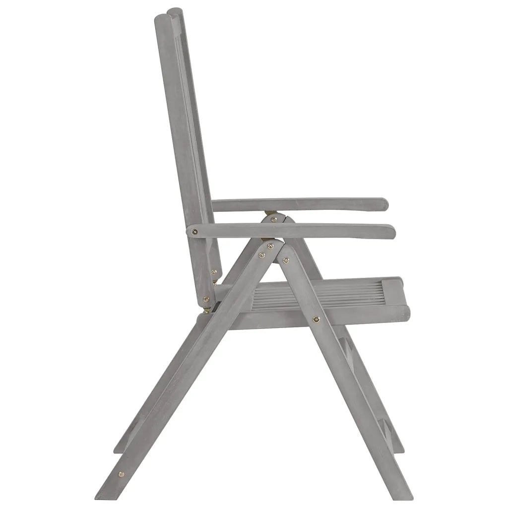 Sedie Giardino Reclinabili 8pz Cuscini Massello Acacia Grigio 3075141