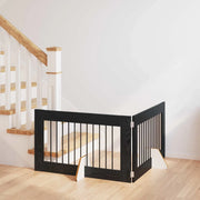 Cancello per cani con supporti 2 pcs Rovere Nero 100 x 60 cm 892109