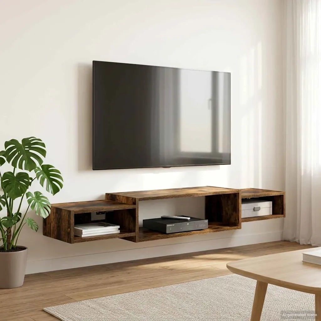 Mobile TV da Parete A parete Rovere Fumo 140 x 28 x 21 cm