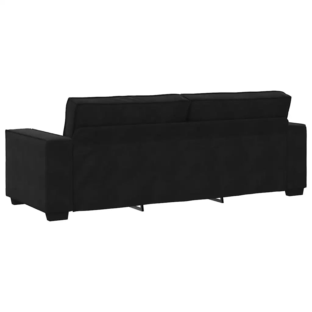 Divano a 3 Posti Nero 220x78x84 cm in Velluto 4105035