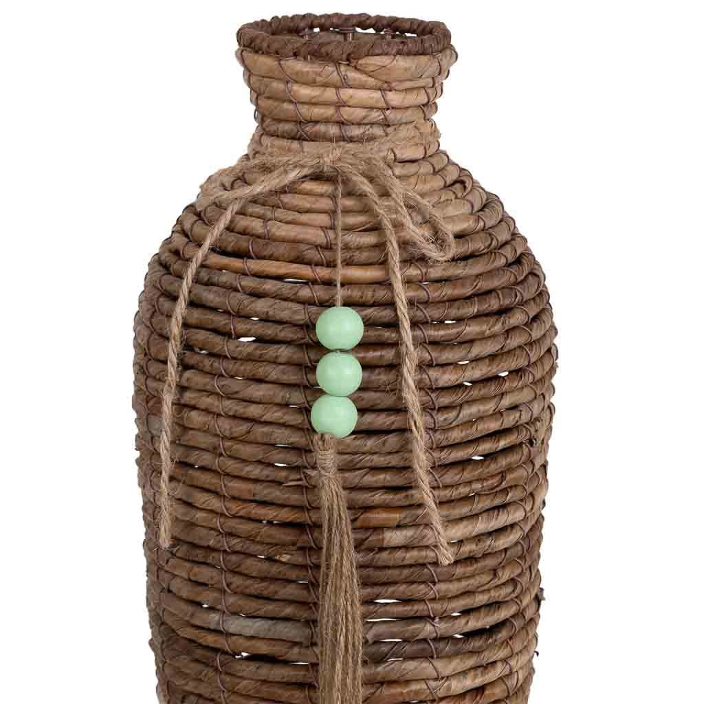 Vaso in foglia di banano naturale marrone, D17x58h cm