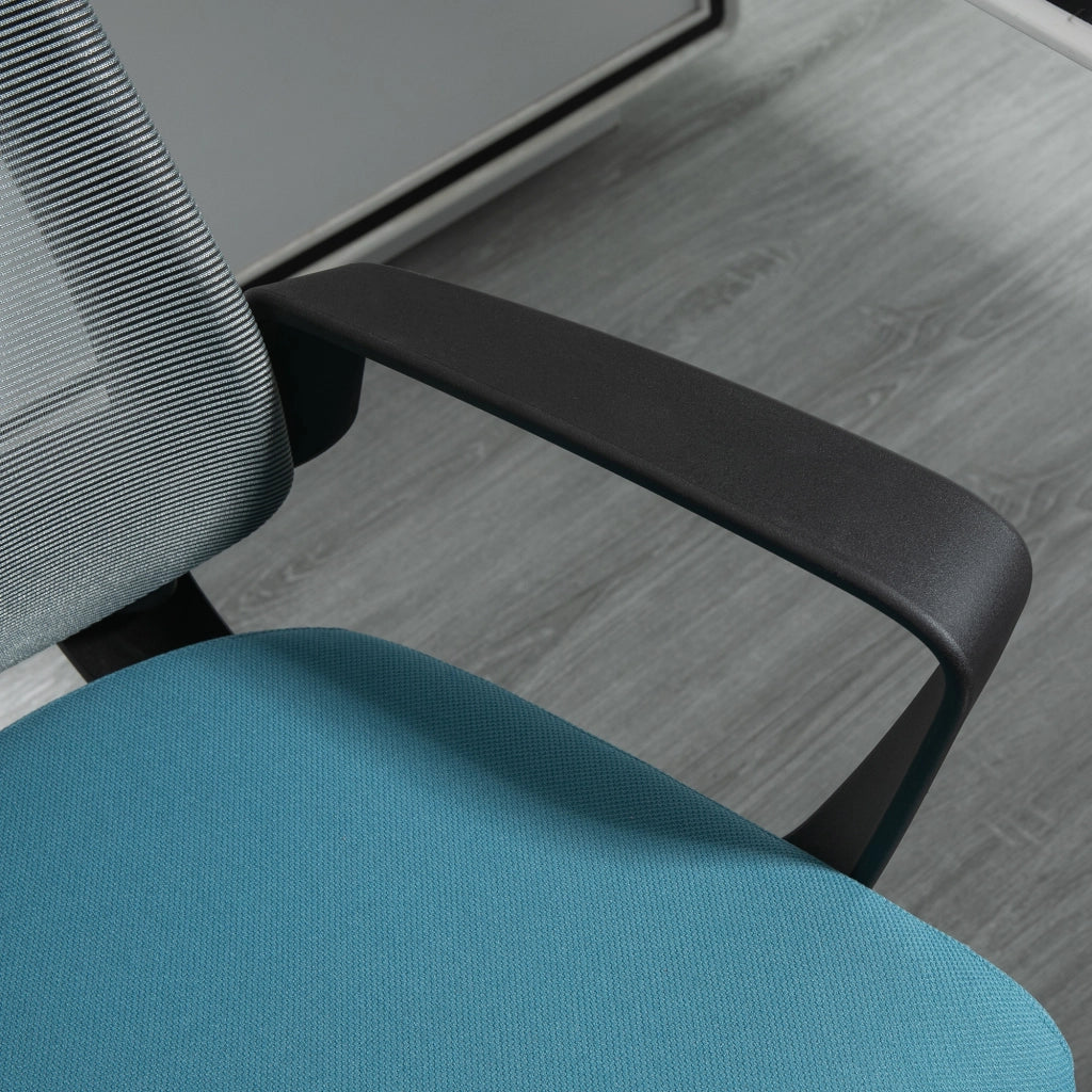 Sedia da ufficio ergonomica ¨C zephmum ¨C 63.5x63x116.5-125.5 cm blu grigio