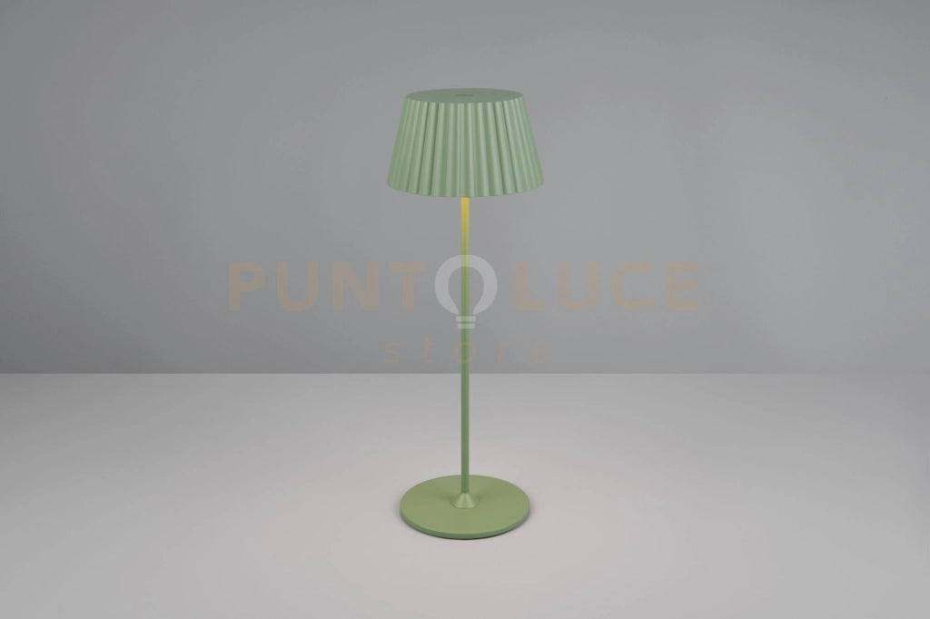 SUAREZ LAMPADA DA TAVOLO RICARICABILE METALLO PISTACCHIO REGOLAZIONE INTESITA' TOUCH IP 44 H.39CM  LED 1,5W 200lm, 3000K