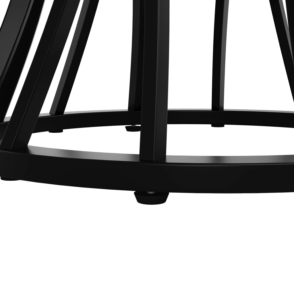 Tavolo da pranzo rotondo in MDF effetto marmo e metallo, per sala da pranzo soggiorno ufficio, nero, 80 × 80 × 76 cm