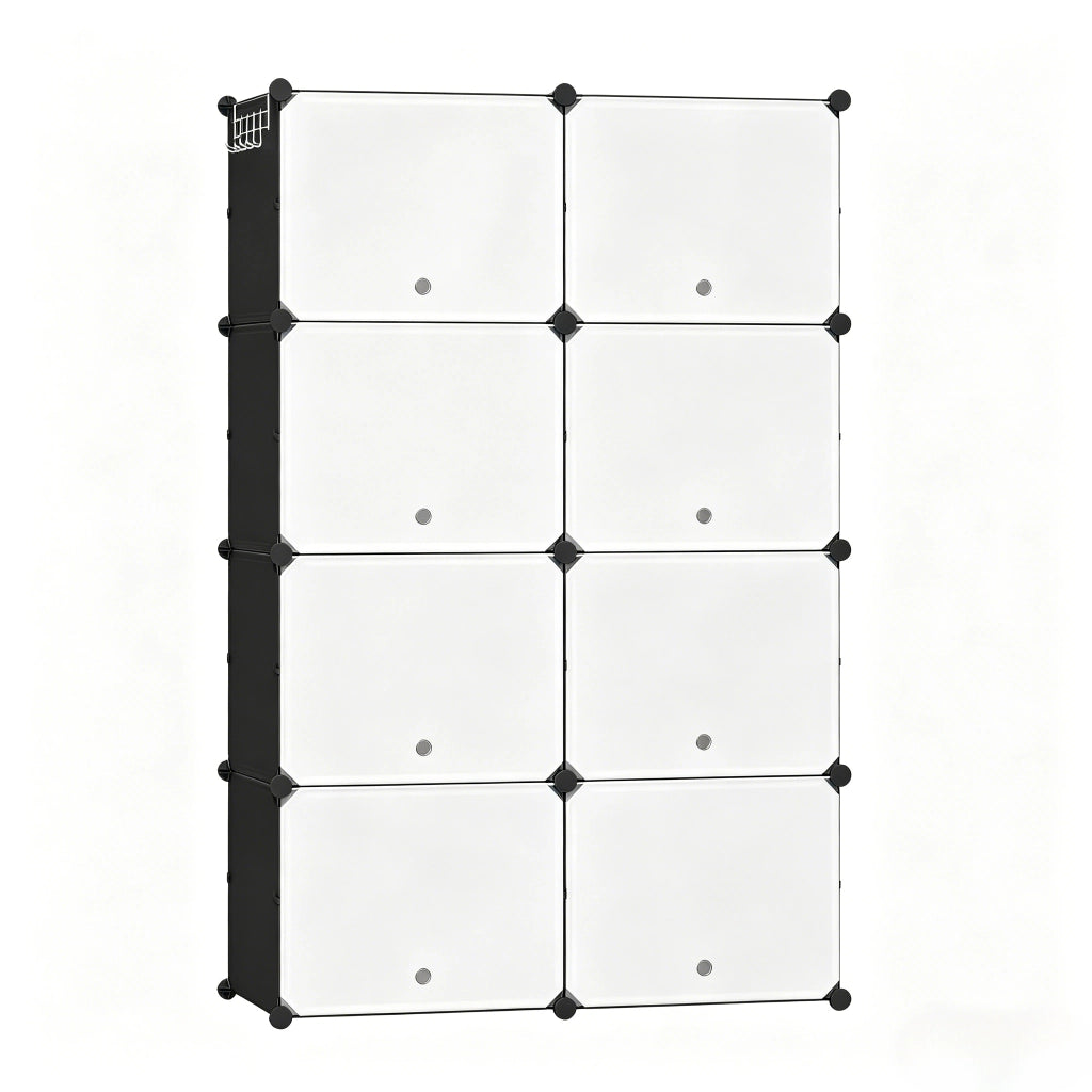 SCARPIERA modulare 36,5 x 94 x 144 cm Nero/Bianco, fino a 32 paia