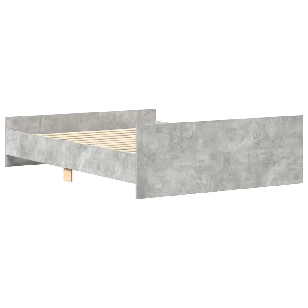 Giroletto con Testiera e Pediera Grigio Cemento 140x190 cm