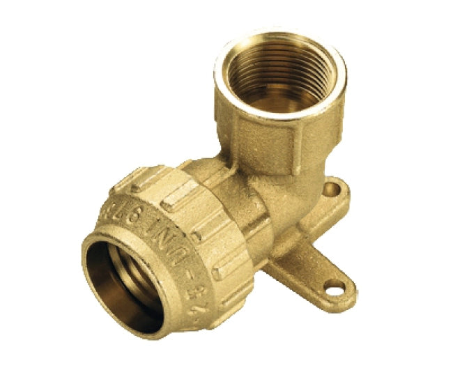 RACCORDO CURVO IN OTTONE FEMMINA FLANGIATO ø25X3/4   TIEMME RACCORDERIE SPA
