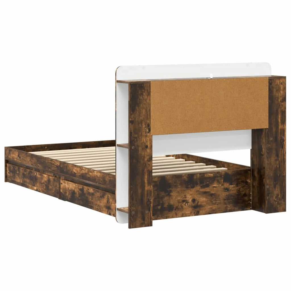 Telaio del letto con storage Rovere Fumo 100 x 200 cm 3433633