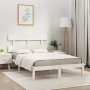 Giroletto-Struttura Letto Bianco in Legno Massello 200x200 cm 762803