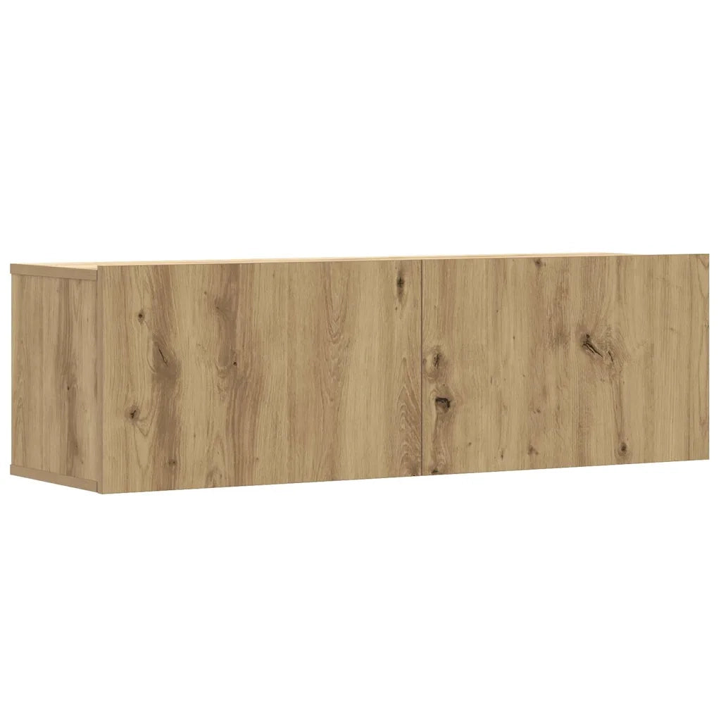 Set Mobile TV 2 pz Montato a Parete Rovere in Legno Multistrato 3329006