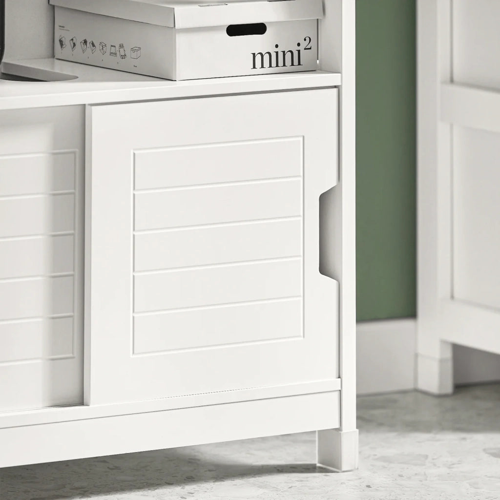 Mobile Sottolavabo Per Bagno con Poggiapiedi Sottolavabo Bagno Mobile Bagno Sottolavabo Bianco FRG128-W