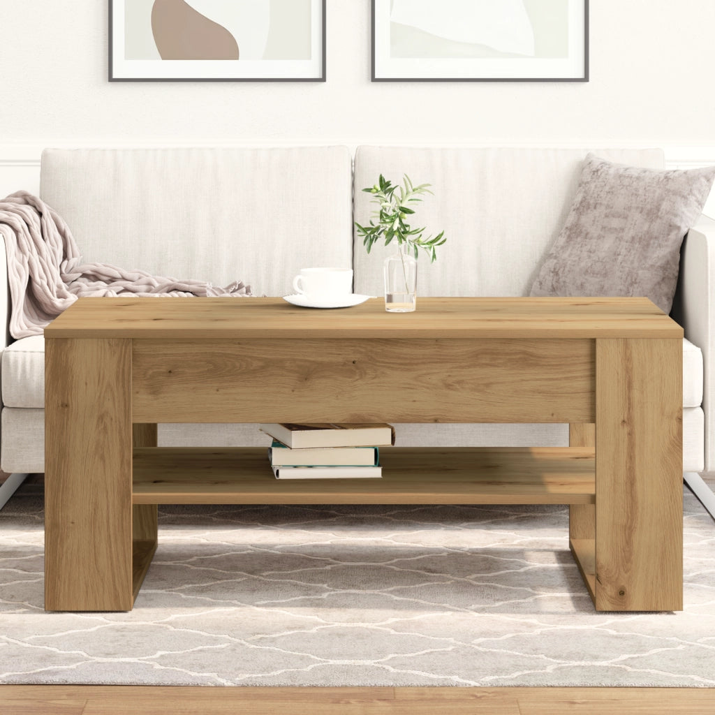 Tavolino da caffÃ¨  in rovere artigianale 102x55x45 cm in legno ingegnerizzato