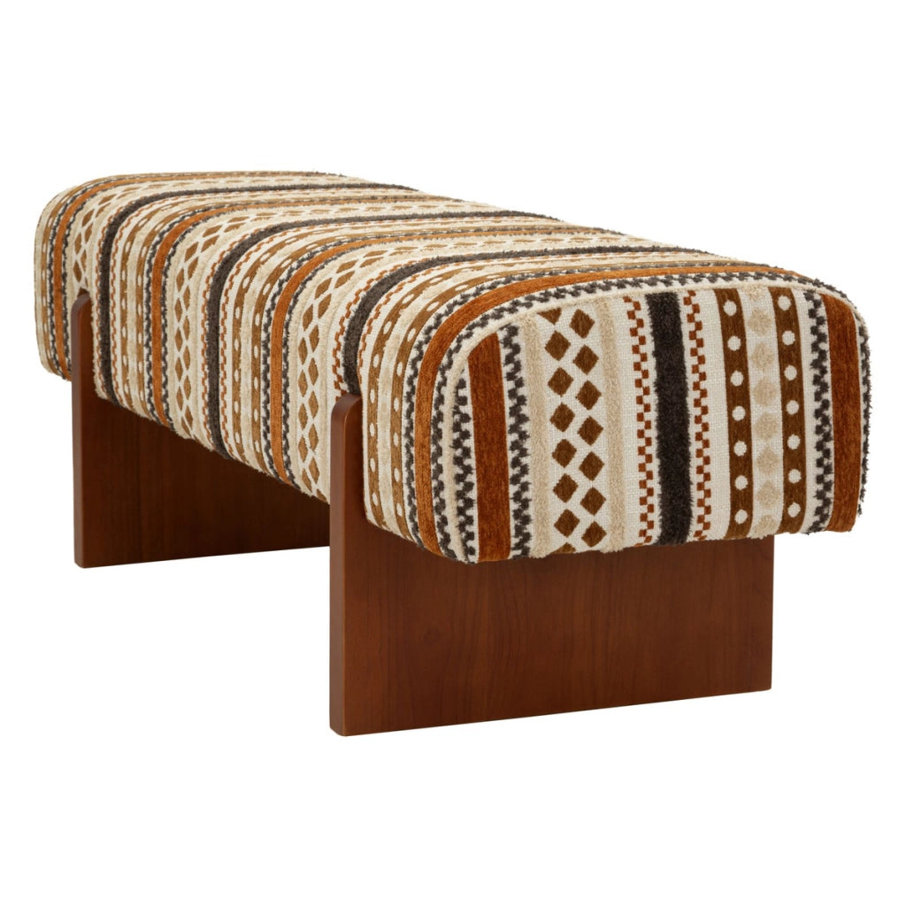 Panca etnica multicolor con struttura in legno