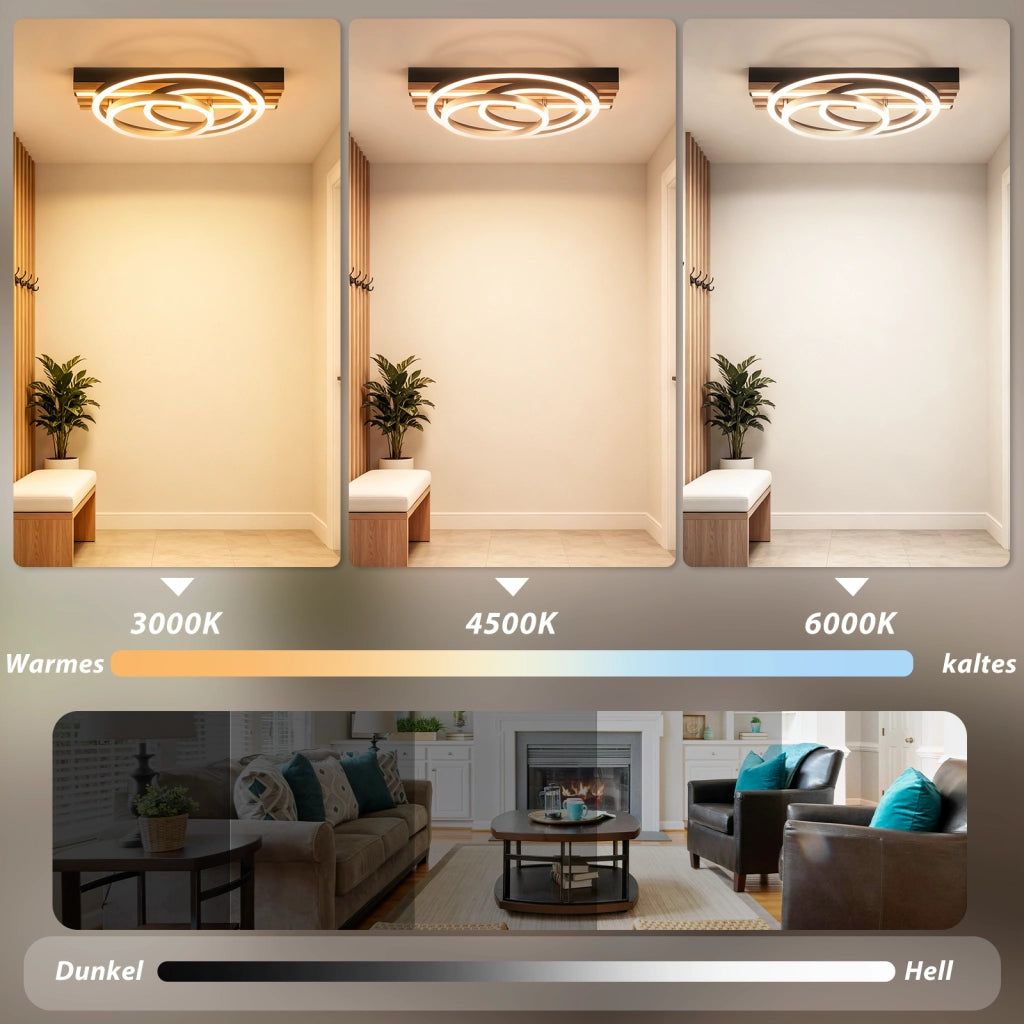 ZMH Plafoniera ad anello LED moderna 44W dimmerabile con telecomando per soggiorno cucina sala da pranzo e ufficio