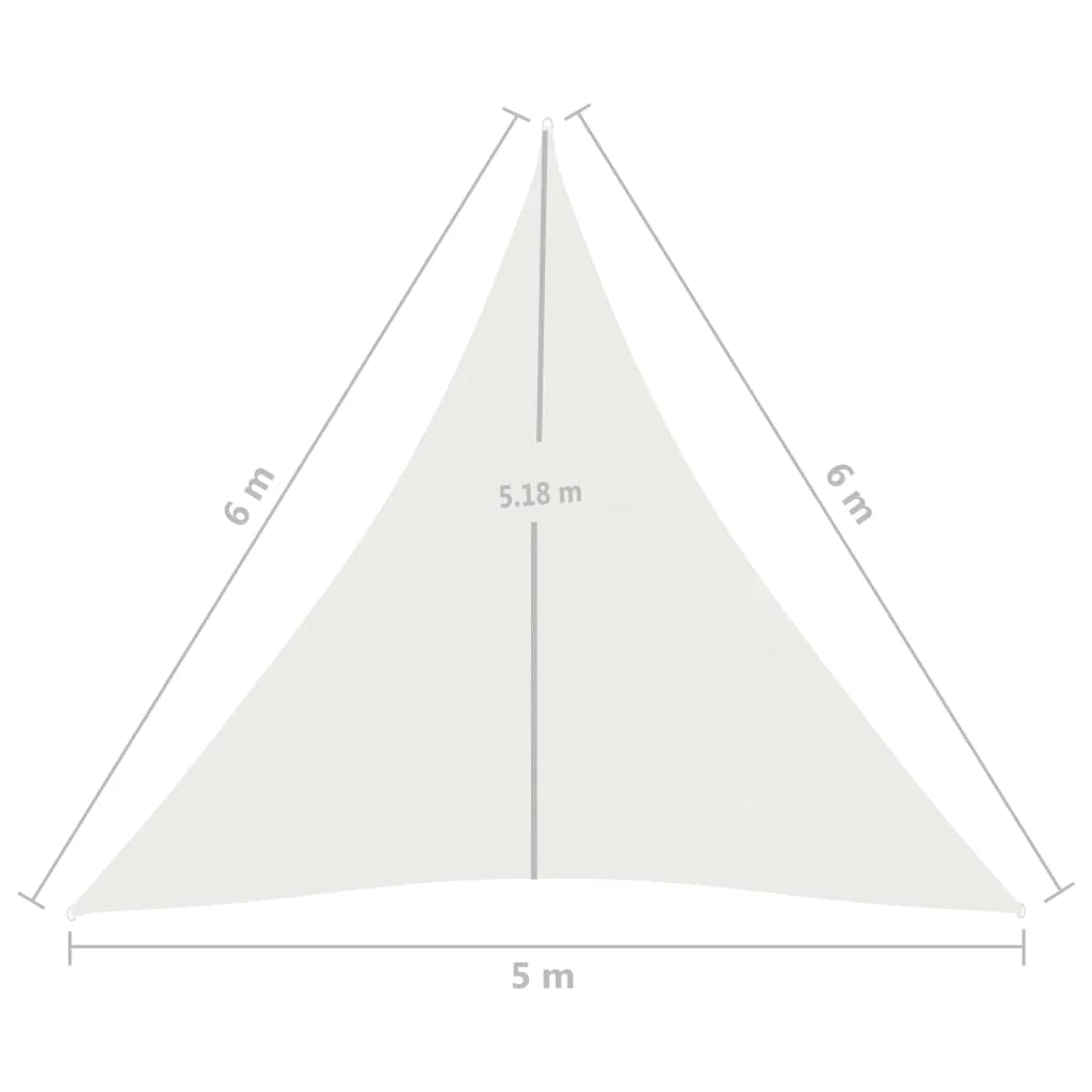 Vela ombreggiante/ombrellone 160 g/m² HDPE 5 x 6 x 6 m bianco 02_0009037