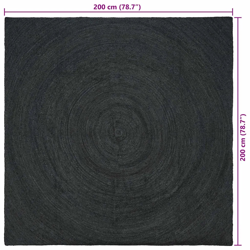 Tappeti per area Grigio Scuro 200 x 200 cm Juta
