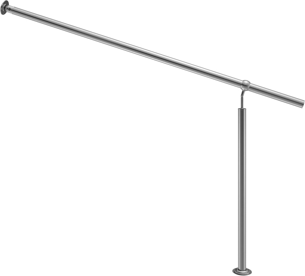 Ringhiera d'ingresso in acciaio 80cm interno esterno corrimano da parete