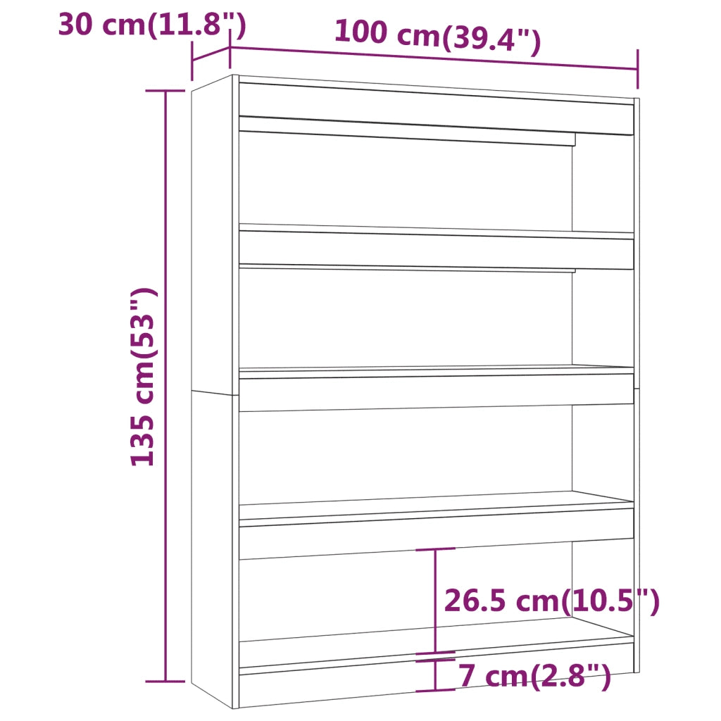 Libreria/Divisorio Grigio Cemento 100x30x135 cm 811758