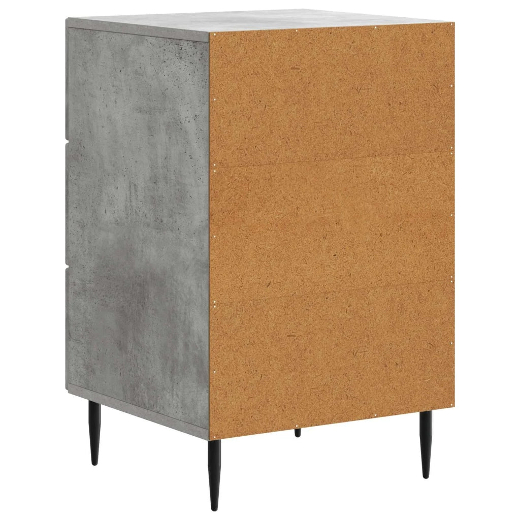 Comodino | Armadio da Notte | Mobiletto da notte con cassetto Grigio Cemento 43 x 41 x 66,5 cm