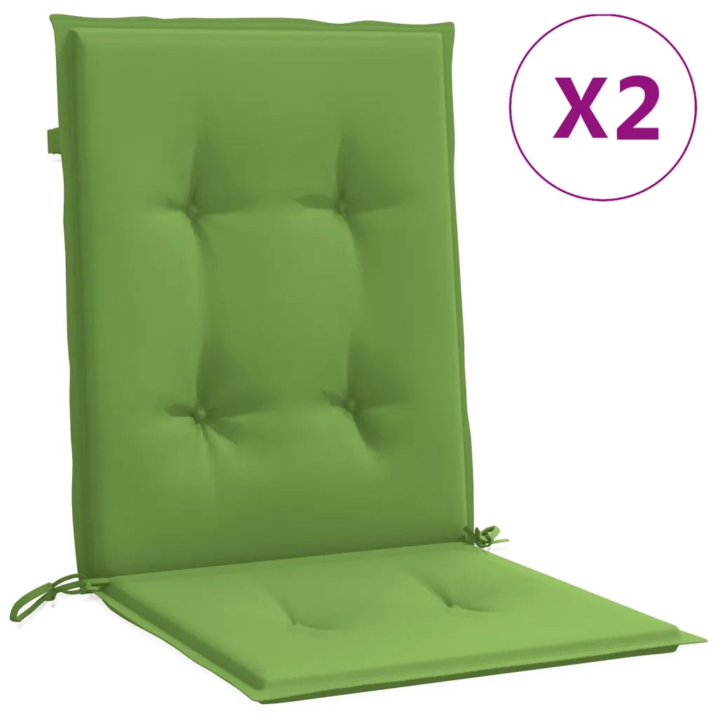 vidaXL Cuscini Sedia Schiena Bassa 2 pz Verde Mélange 100x50x4 Tessuto