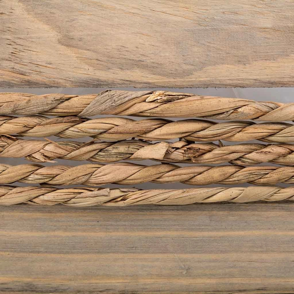 Cesto in legno e corda con manici marroni 25x15x13h