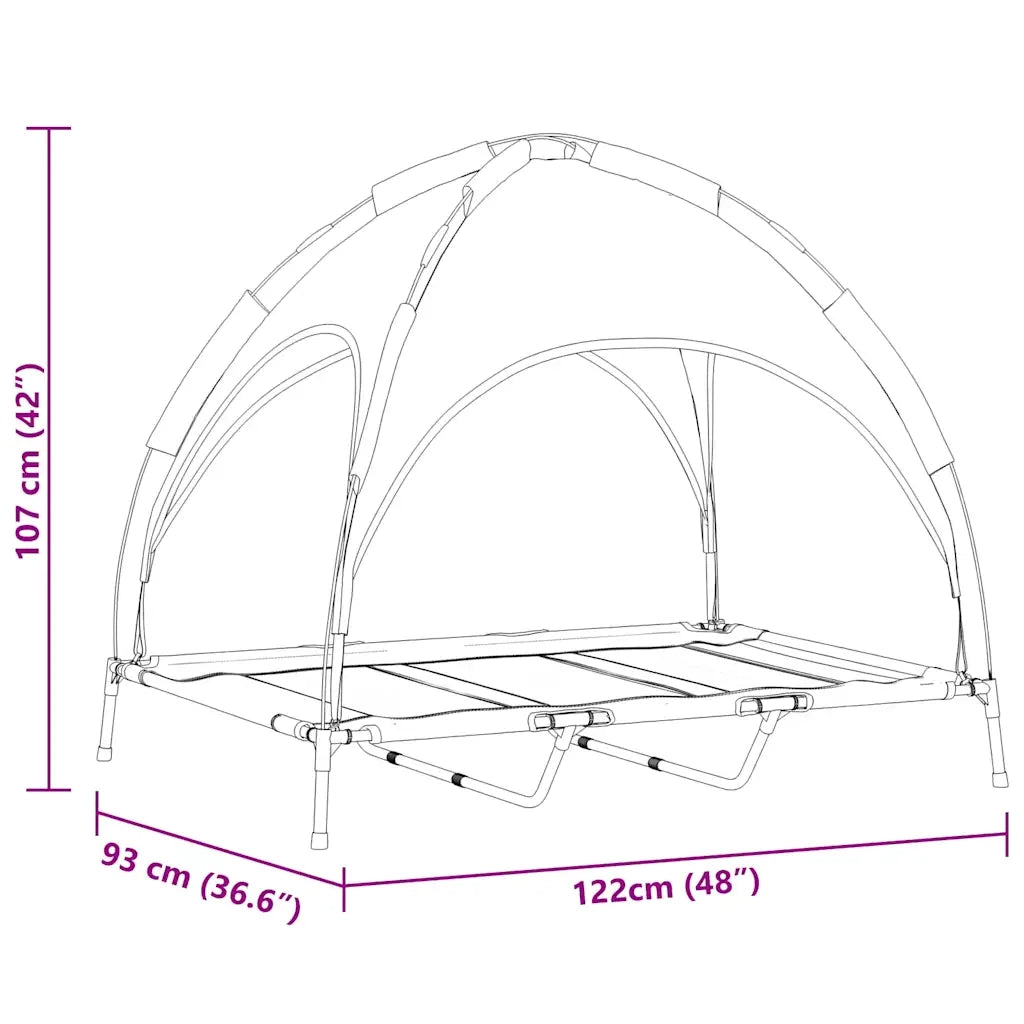 Letto per Cani Grigio Argento 122 x 93 x 106,5 cm Acciaio CFW5279381