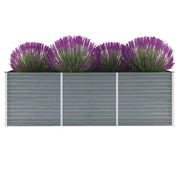 Letto Rialzato da Giardino Acciaio Zincato 240x80x77 cm Grigio 44840