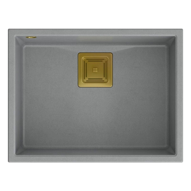 Lavello In Granito David 50 Grey Metallic Tappo oro