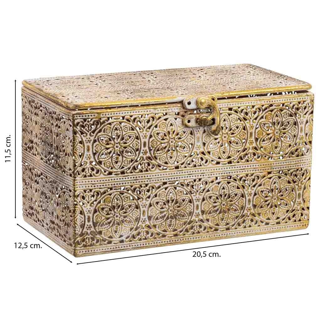Scatola in metallo marrone 20.5x12.5x11.5h cmh cm