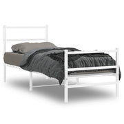Giroletto con Testiera e Pediera Metallo Bianco 80x200 cm 355423