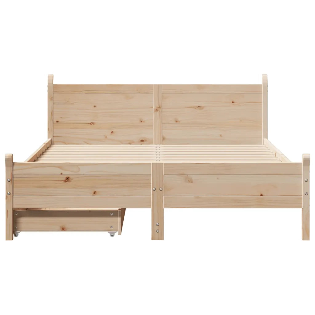 Letto senza Materasso 140x190 cm in Legno Massello di Pino 3309782
