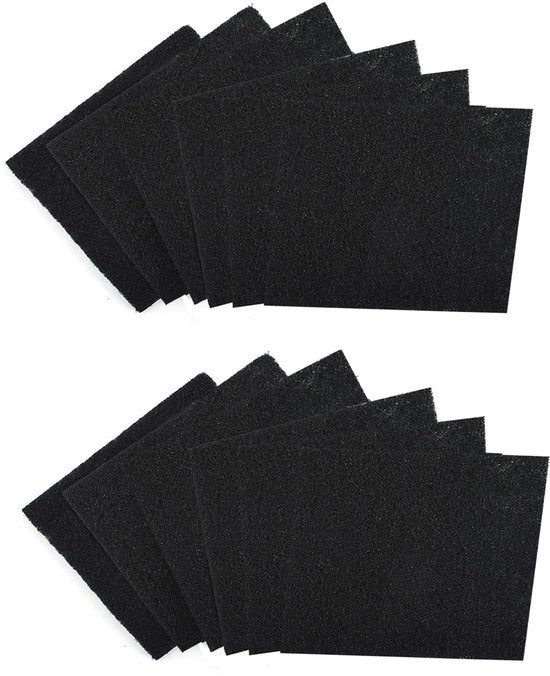 Filtro a carbonio, filtro di sostituzione per gabbia del gatto, filtro a carbonio attivo per cucina, per gabbia del gatto e padelle, nero, 12 pezzi